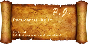 Pacurariu Judit névjegykártya